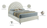 Rainbow Acrylic Contemporary Bed with Elegant Tufted Headboard and Chic Supportive Design