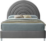Rainbow Acrylic Contemporary Bed with Elegant Tufted Headboard and Chic Supportive Design