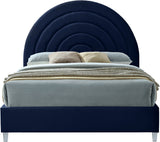 Rainbow Acrylic Contemporary Bed with Elegant Tufted Headboard and Chic Supportive Design