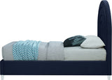 Rainbow Acrylic Contemporary Bed with Elegant Tufted Headboard and Chic Supportive Design