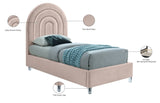 Rainbow Acrylic Contemporary Bed with Elegant Tufted Headboard and Chic Supportive Design