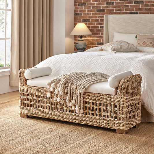 Coastal Charm: Leo Rattan Storage Bench