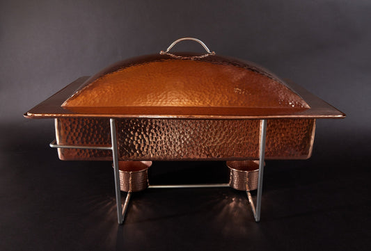 Syracuse Rectangular Copper Chafer, 8 qt