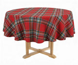 Round Buffalo Plaid Tablecloth