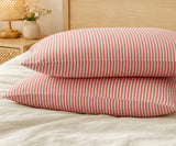 Linen pillowcase - Red stripe