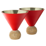 The Wine Savant Diamond Studded Martini Glasses Set of 2
