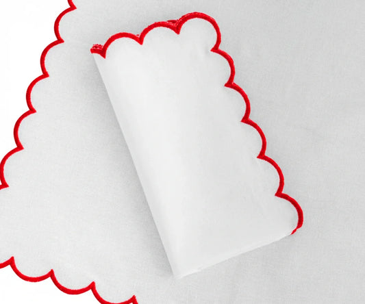 Scallop Edge Napkins  - Red