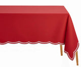 Red and White Tablecloth - Embroidery Edges