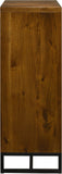 Reed Engineered Wood Mid Century Chest - Antique Coffee Finish with Sleek Matte Black Base Design