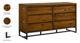 Reed Antique Coffee Mid Century Dresser with Metal Base – Chic, Minimalist Storage Solution