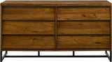 Reed Antique Coffee Mid Century Dresser with Metal Base – Chic, Minimalist Storage Solution