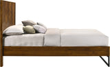 Reed Mid Century Engineered Wood Bed with Chevron Design and Sleek Black Base for Modern Elegance