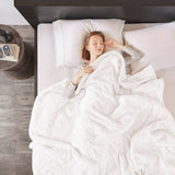 Heated Plush and Berber Electric Bedding Blanket, Ivory