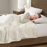 Soft Warm Corded Electric Plush Heated Blanket, Ivory