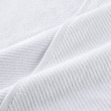 6pcs 100% Cotton Quick-Dry Ribbed Towel Set, White
