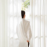 Semi-Transparent White Light Filtering Privacy Curtain Pair