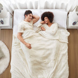 Heated Plush and Berber Electric Bedding Blanket, Ivory
