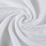 6pcs 100% Cotton Quick-Dry Ribbed Towel Set, White