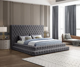 Revel Luxurious Velvet Bed with Deep Button Tufting and Tall Headboard for Ultimate Comfort