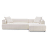 Kaynes Right Sectional Ivory Boucle Sofa