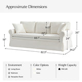 Rosetta Modern Slipcovered Sofa with Rolled Arms