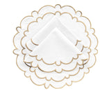 Beige Round Scalloped Table Mats