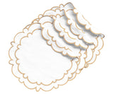 Beige Round Scalloped Table Mats