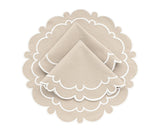 Scalloped Placemats - Light Beige