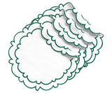 Green Round Scalloped Table Mats