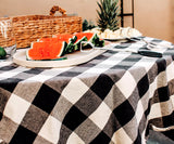 Black Round Tablecloth - Cotton Table Cover