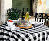 Black Round Tablecloth - Cotton Table Cover