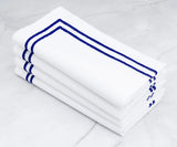Royal Blue Double Line Embroidery Napkins
