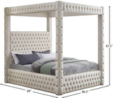 Royal Velvet Canopy Bed – Luxurious Contemporary Design with Deep Tufting for Elegant Bedrooms