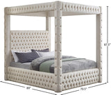 Royal Velvet Canopy Bed – Luxurious Contemporary Design with Deep Tufting for Elegant Bedrooms