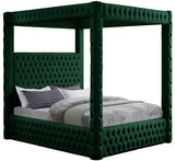 Royal Velvet Canopy Bed – Luxurious Contemporary Design with Deep Tufting for Elegant Bedrooms