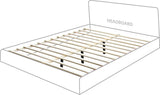 Royce Mid Century Modern Bed with Wingback Headboard and Stylish Gold & Chrome Legs for Elegance