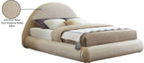 Rudy Contemporary Plush Faux Shearling Fabric Bed with Rounded Headboard for Modern Bedrooms