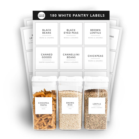 Minimalist Pantry Labels 180 Pack Waterproof