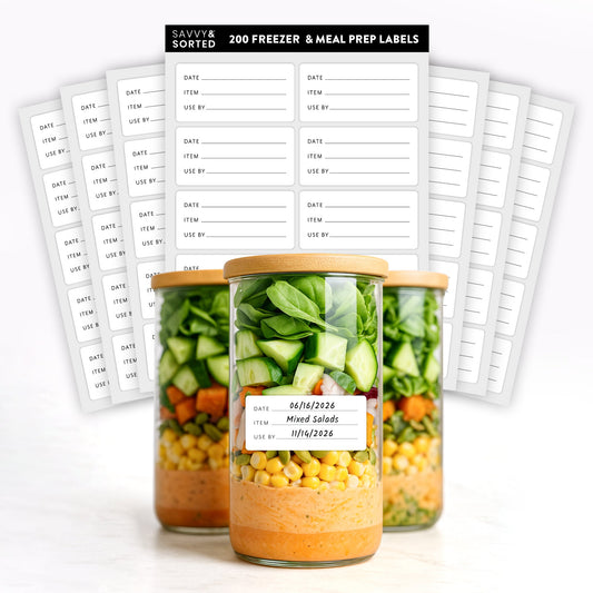 Freezer Food Labels 200 Pack Meal Prep Stickers