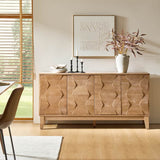 Kamu 60″ Wood Sideboard – Mid-Century Modern Storage Cabinet