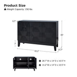 Kamu 45″ Wide 3-Door Sideboard – Modern Minimalist Storage Cabinet