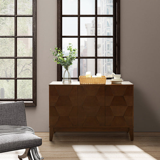 Kamu 45″ Wide 3-Door Sideboard – Modern Minimalist Storage Cabinet