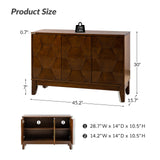 Kamu 45″ Wide 3-Door Sideboard – Modern Minimalist Storage Cabinet