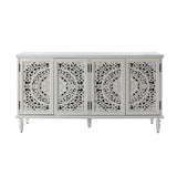 Emathides 63" Solid Wood Sideboard with Lighting & Wine Rack