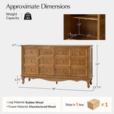 Antique-Inspired 4-Door Sideboard Cabinet - Decorative Drawer Illusion