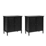 Deb 32" Wood Veneer Accent Cabinet with Adjustable Shelves, Modern Transitional Style