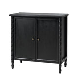 Deb 32" Wood Veneer Accent Cabinet with Adjustable Shelves, Modern Transitional Style