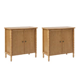 Deb 32" Wood Veneer Accent Cabinet with Adjustable Shelves, Modern Transitional Style