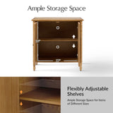 Deb 32" Wood Veneer Accent Cabinet with Adjustable Shelves, Modern Transitional Style