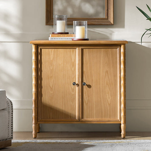 Deb 32" Wood Veneer Accent Cabinet with Adjustable Shelves, Modern Transitional Style